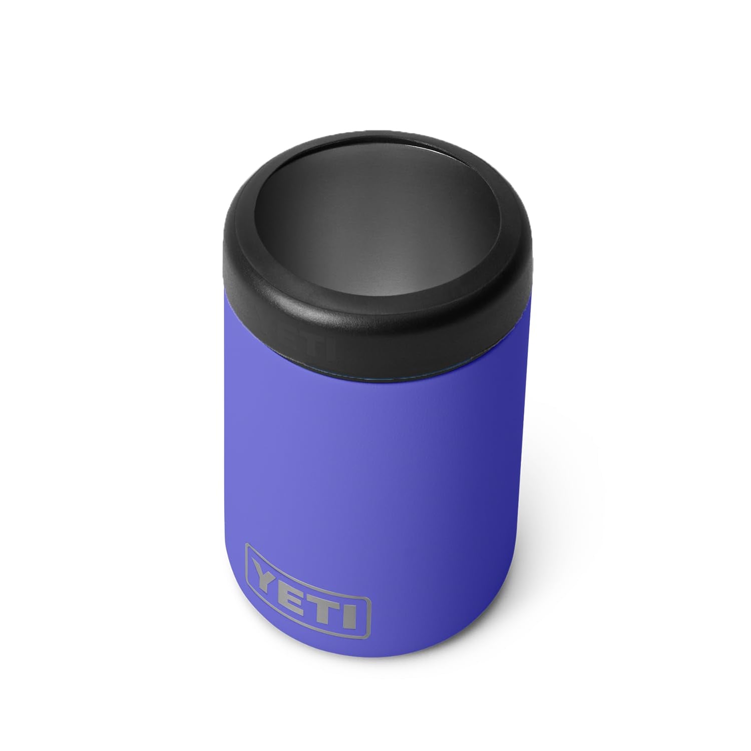 YETI Rambler Colster 12oz Ultramarine Violet side view showing snug fit for cold beverages on the go.