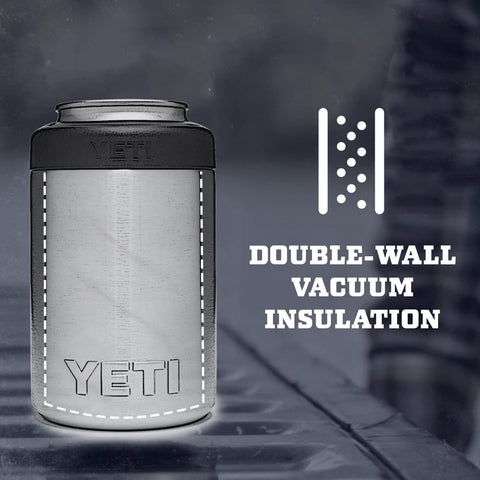 YETI Rambler Colster Black doubles as rugged gear with durable Duracoat, resisting chips.