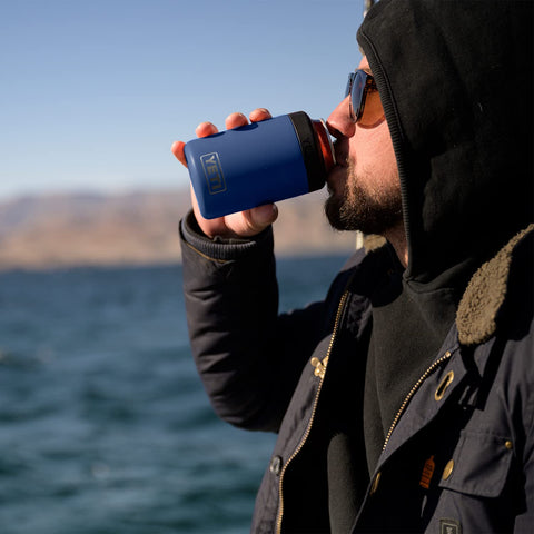 YETI Rambler Colster Black maintains beverage temperature during outdoor activities.