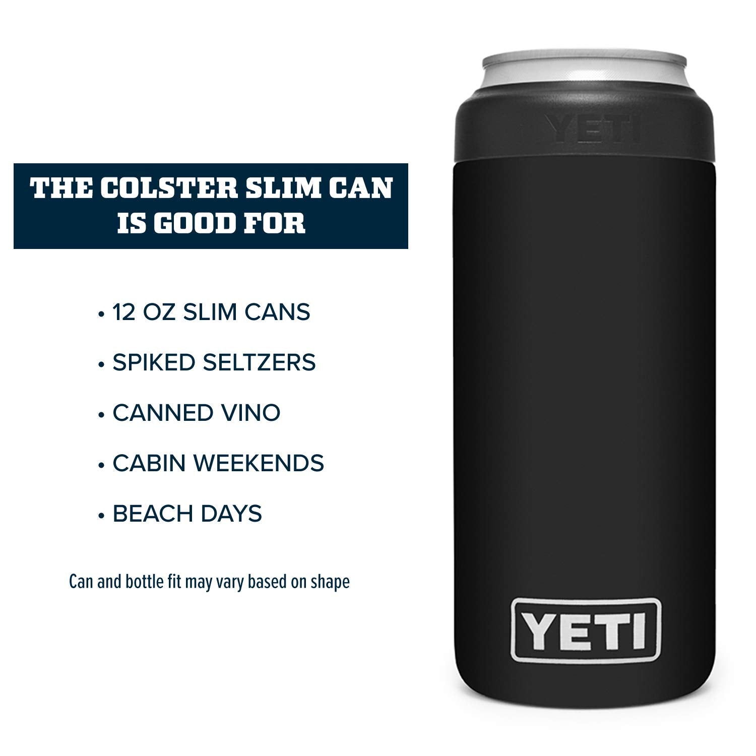 YETI Colster Slim with Duracoat finish resists chips and cracking