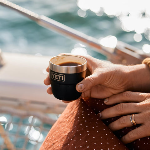 YETI Rambler compact cup fits espresso machines and keeps beverages hot