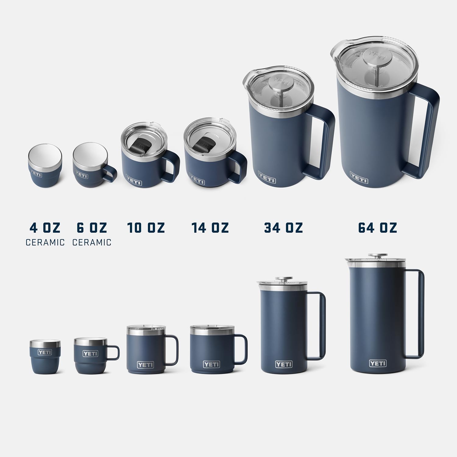 Dimensions of the Rambler mug: 4.03 inches high, 5.1 inches wide