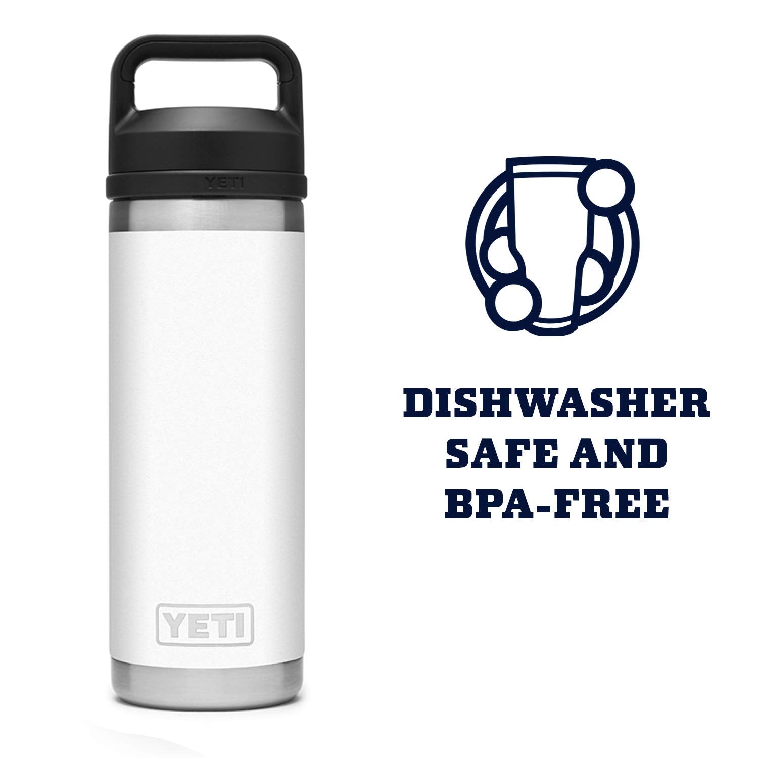 YETI Rambler dishwasher-safe label implies easy cleanup after trips