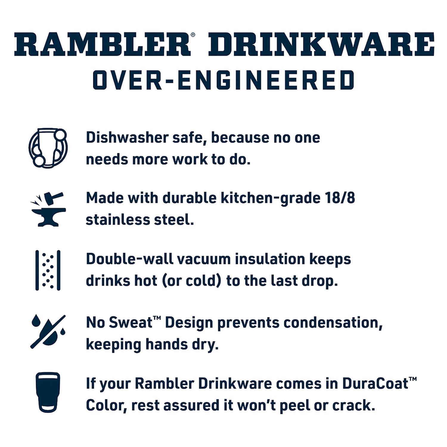 YETI Rambler dishwasher-safe badge for easy cleanup.