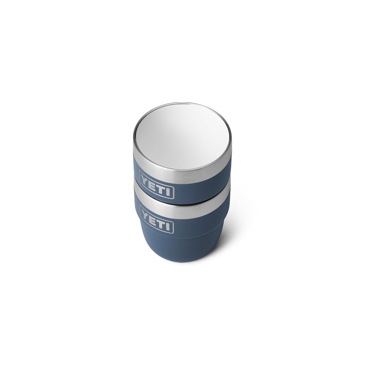 YETI Rambler navy espresso cup fits most machines for barista-friendly use.