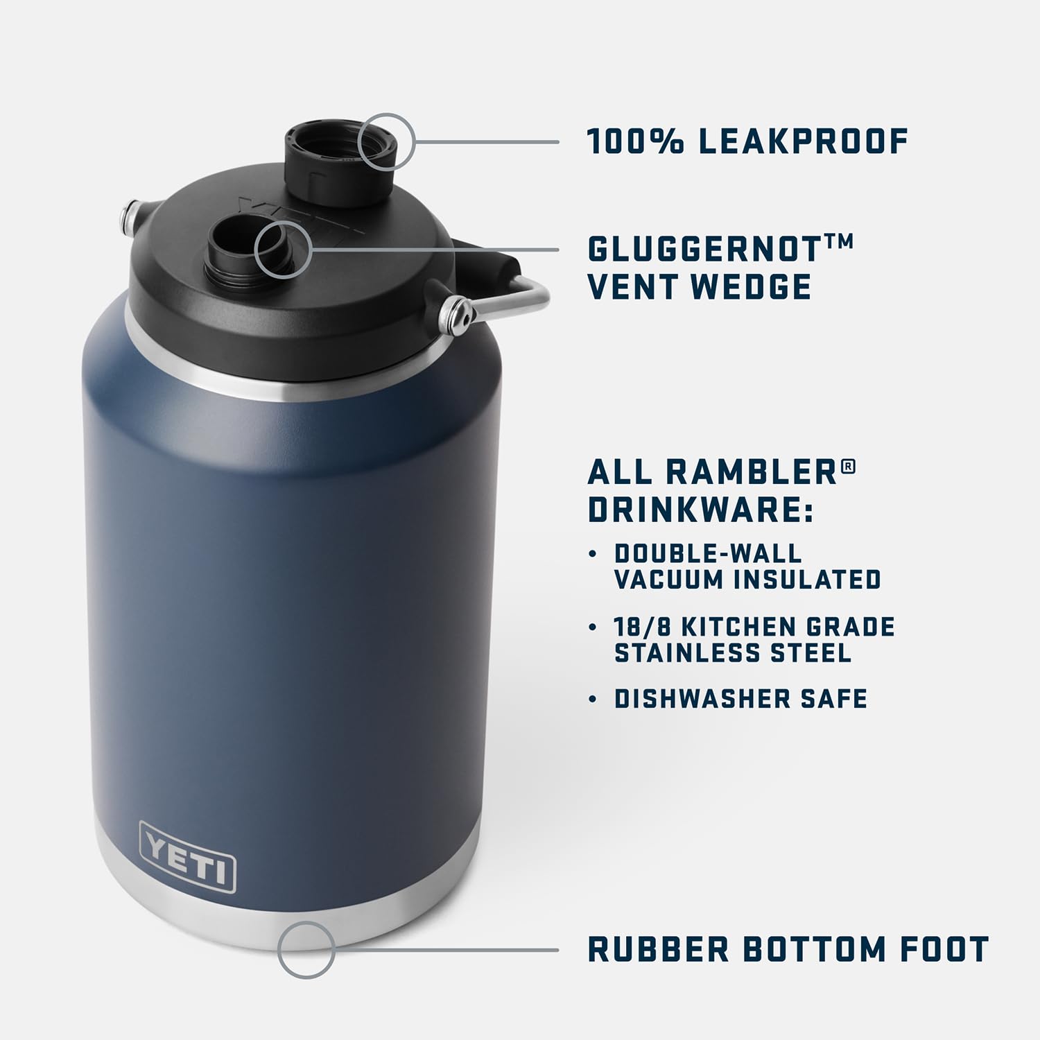 YETI Rambler Gallon Jug 2.0 magcap closeup shows secure magnetic dock