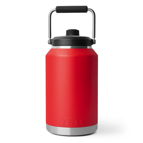 YETI Rambler Gallon Jug 2.0 rescue red color in outdoor scenes