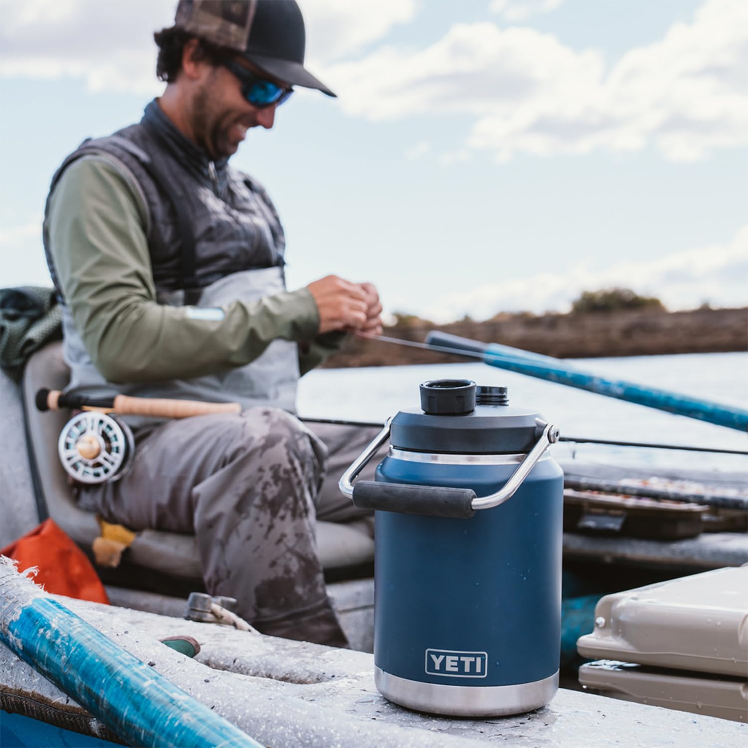 YETI Rambler 2.0 vacuum insulated stainless construction preserves cold drinks longer.