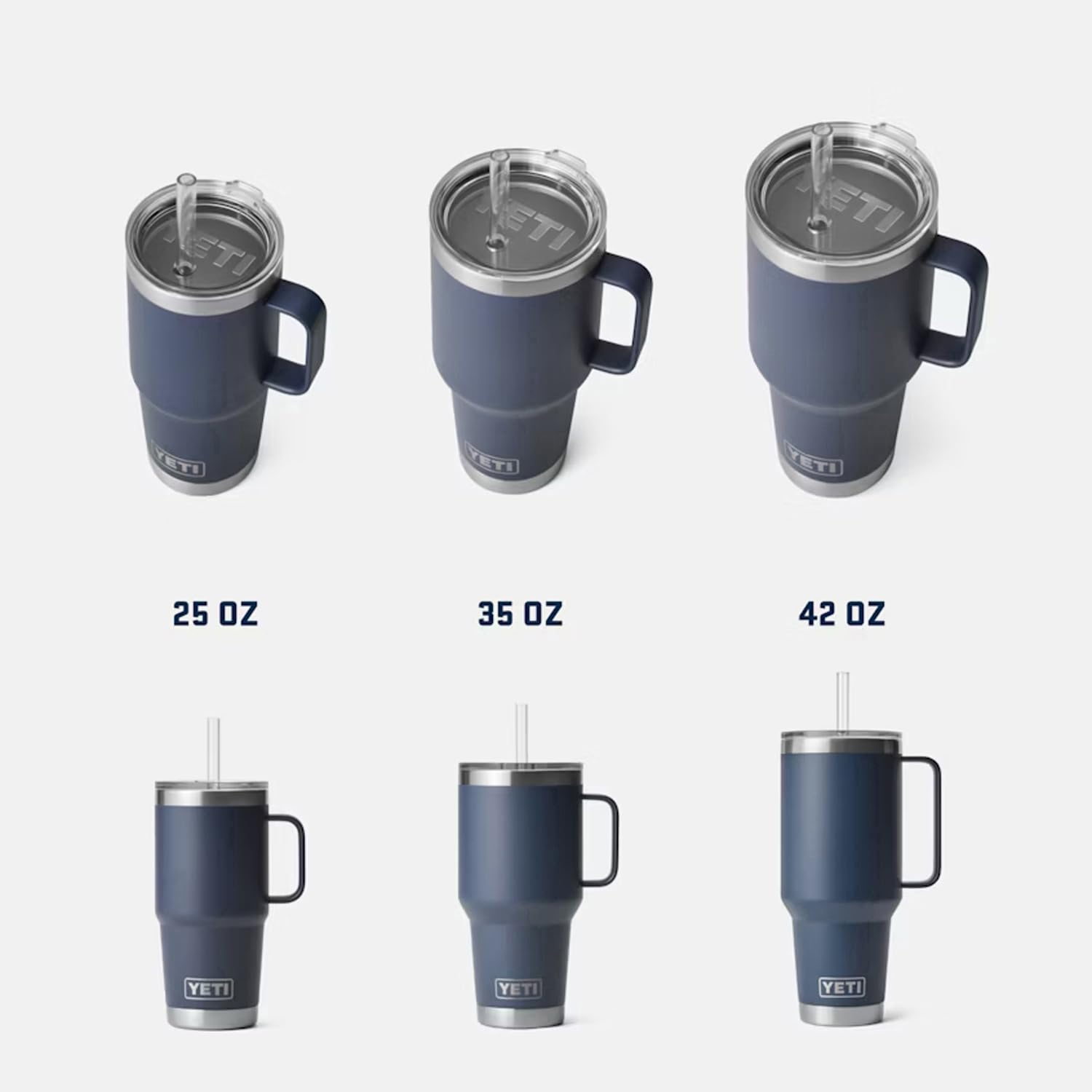 YETI Rambler 42 oz with handle enables easy one handed carrying.