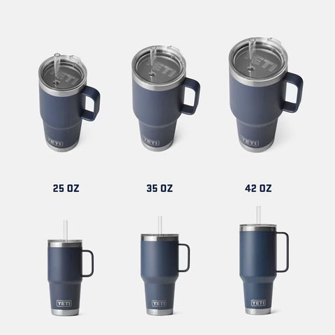 YETI Rambler 42 oz with handle enables easy one handed carrying.