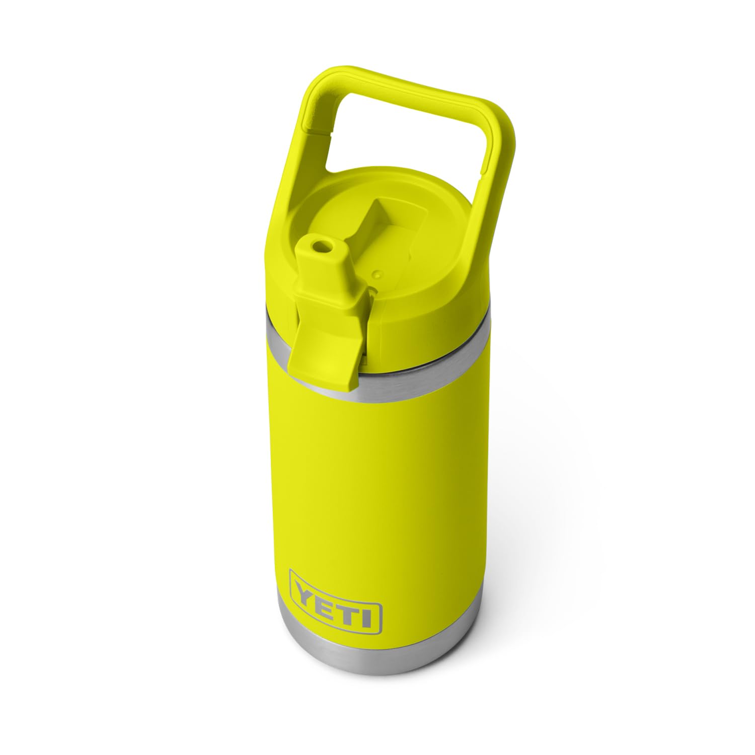 YETI Rambler Jr. 12oz bottle with straw cap in Firefly Yellow for on-the-go hydration
