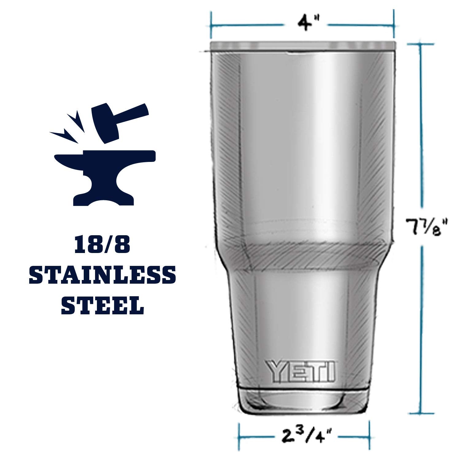 YETI Rambler with MagSlider lid shows secure magnetic seal for spill-resistant enjoyment.