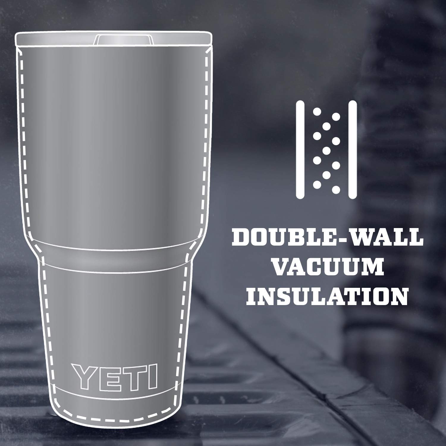 YETI Rambler no-sweat design keeps hands dry during hot workouts.
