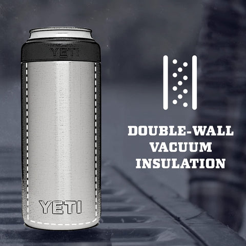 Double-wall vacuum insulation in the YETI Slim Colster preserves cold beverages longer.