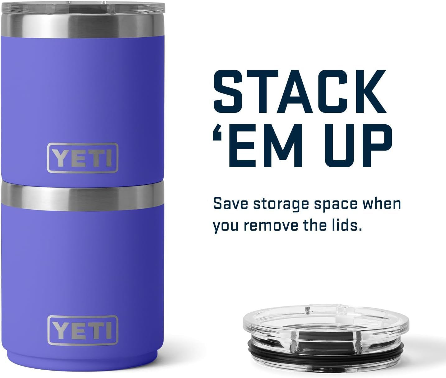 YETI Rambler stackable design enables neat nesting and compact storage