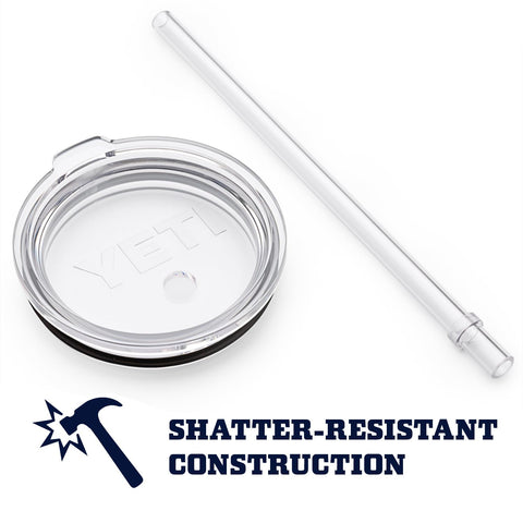 YETI Rambler straw lid shown as accessory for Rambler tumbler.