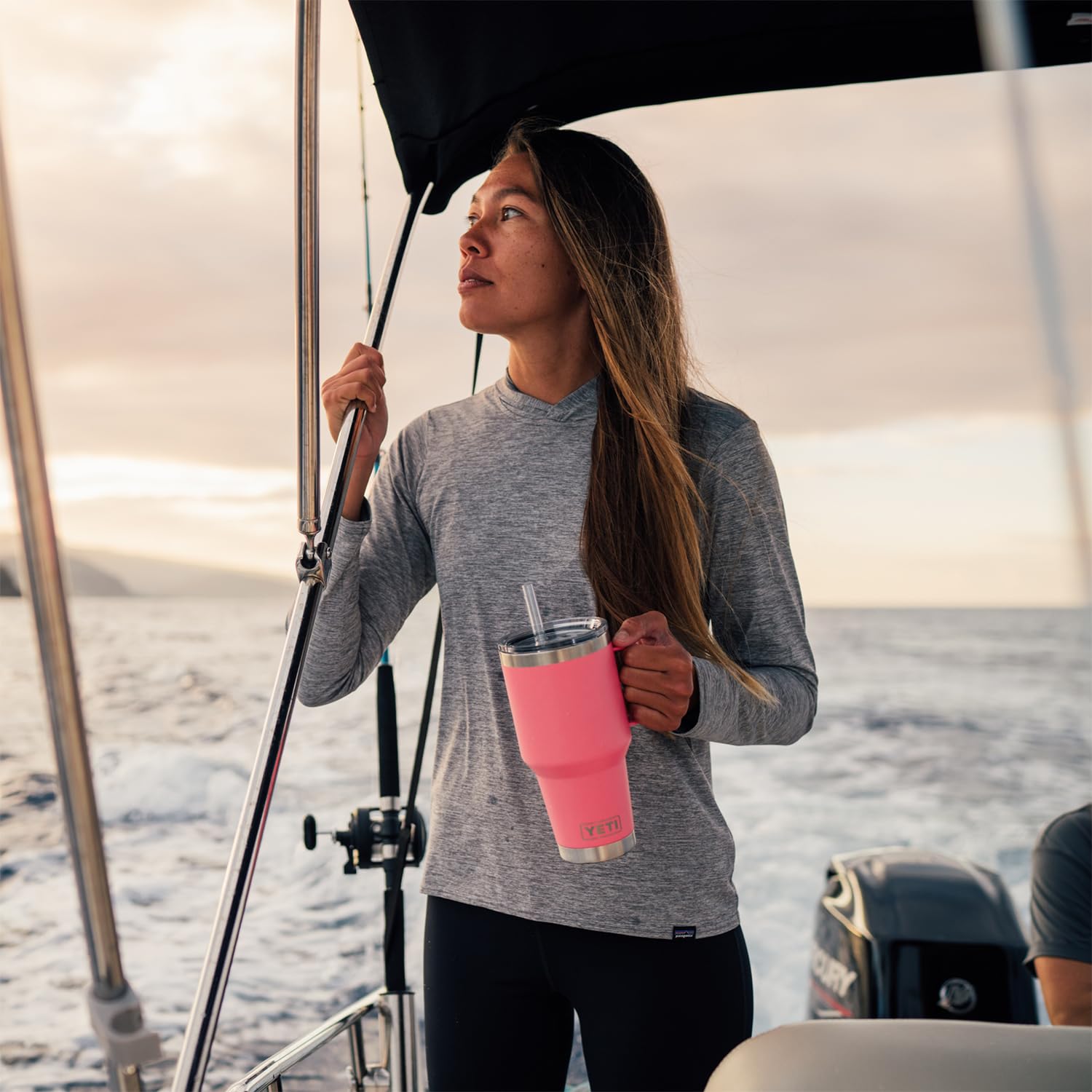 YETI Rambler straw lid assembly shows secure straw and spill prevention.