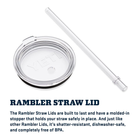 YETI Rambler straw lid with stopper secures straw during travel.