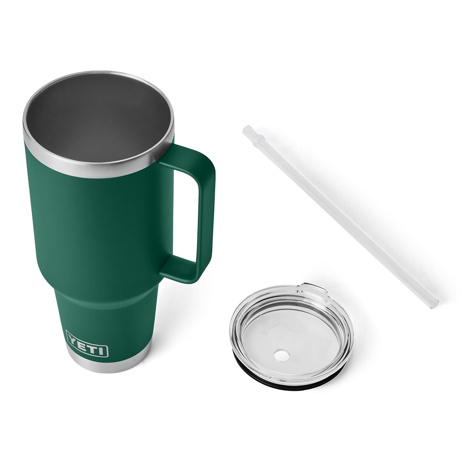 YETI Rambler straw lid with stopper keeps the straw secure.
