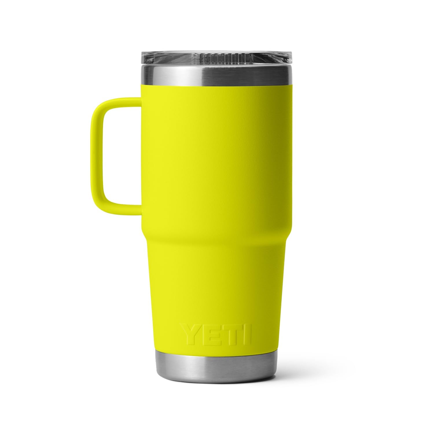 Four-placement Stronghold Lid on YETI Rambler for ambidextrous use.