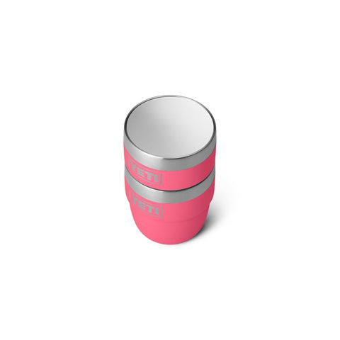 Tropical pink color adds a cheerful touch to coffee rituals.