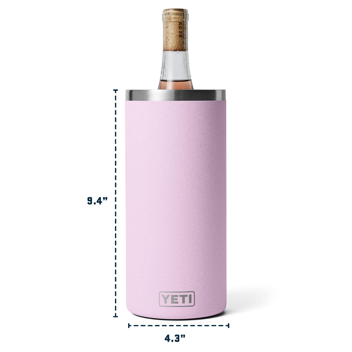 YETI Rambler Wine Chiller cherry blossom color adds outdoor style.