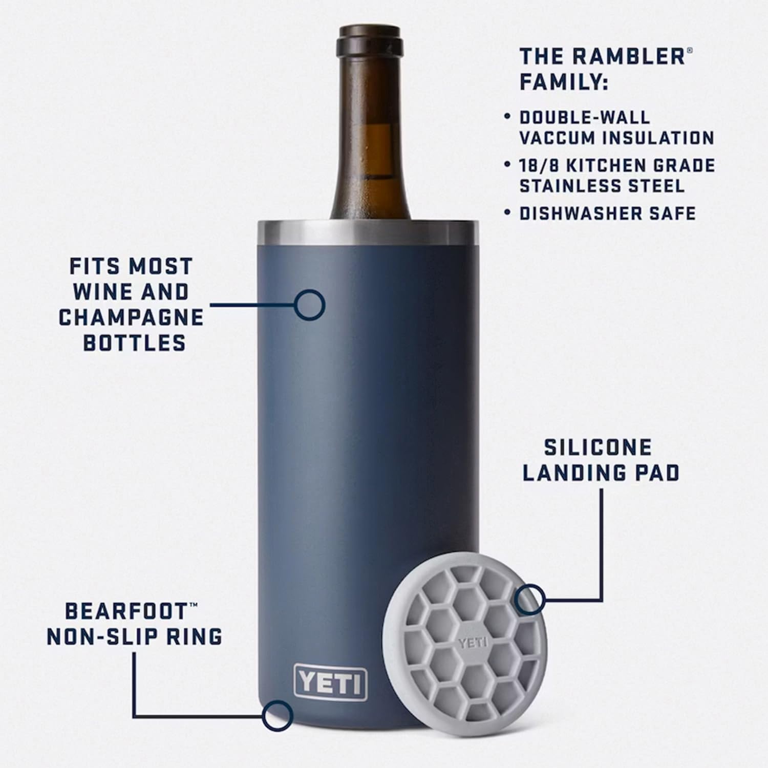 YETI Rambler Wine Chiller pre-cools to extend sipping temperature.