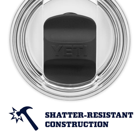 YETI Rambler 10oz wine tumbler dishwasher-safe label for easy cleanup.