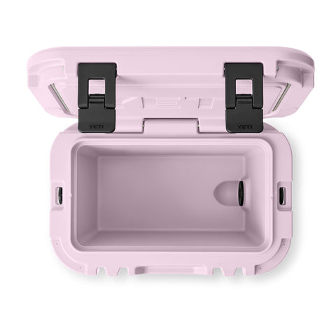 YETI Roadie 15 interior space for ice and bottles in Cherry Blossom