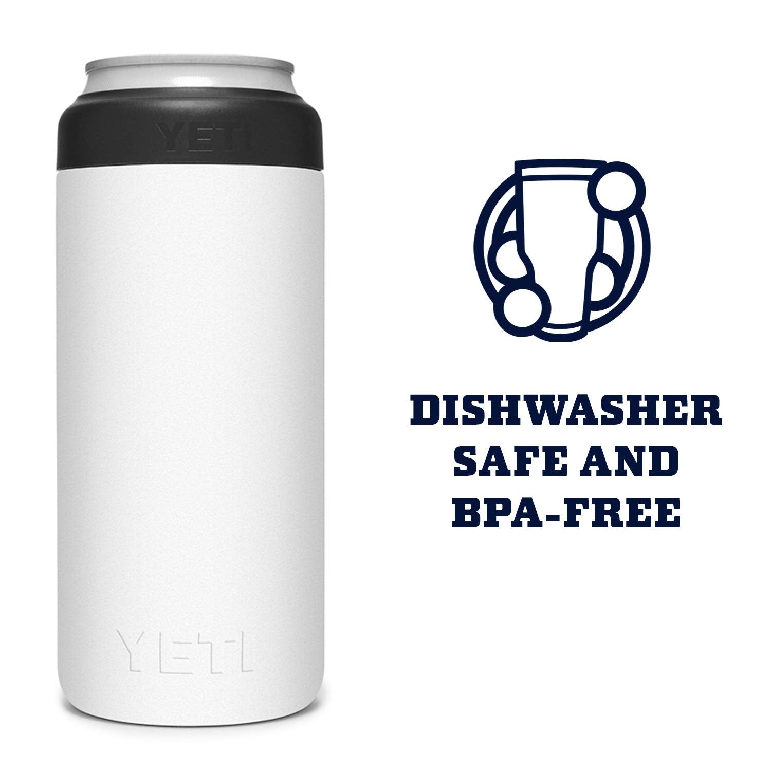 YETI Slim Colster dishwasher-safe for easy cleanup after beach days.