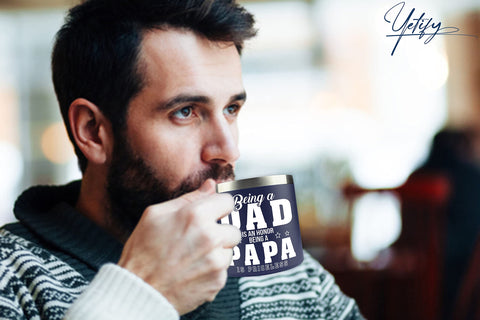 YETIFY Papa Mug travel-friendly design suits busy on-the-go routines.