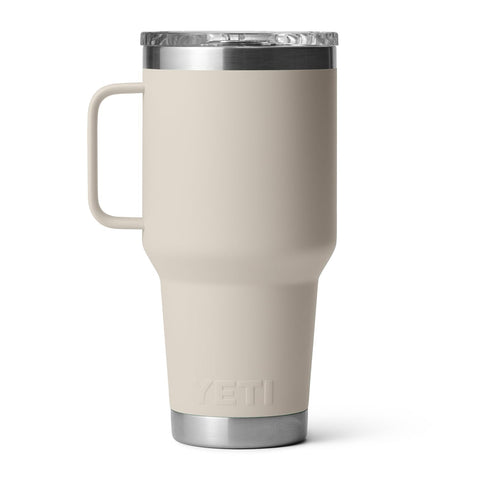 YETI Rambler 30 oz Travel Mug in Cape Taupe color for versatile outdoor and office style