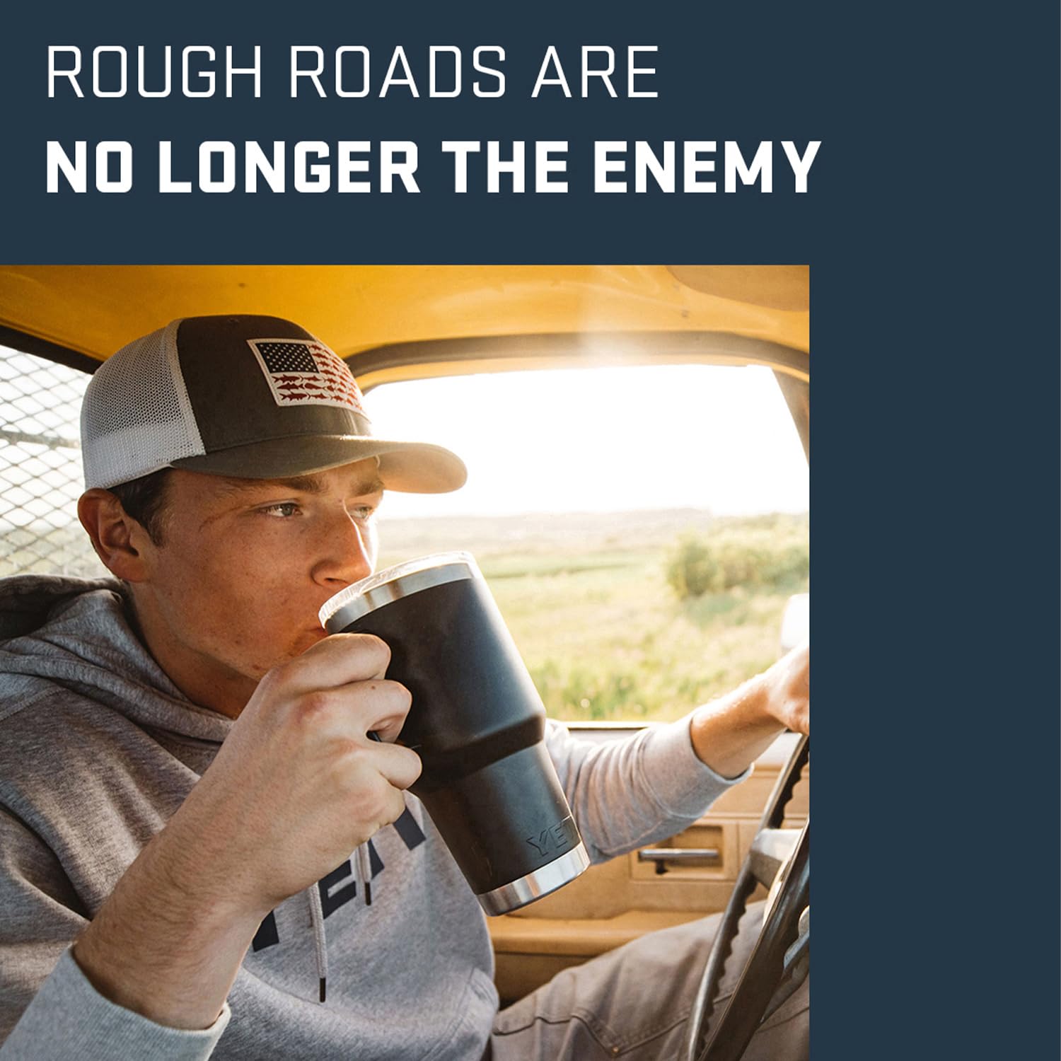 YETI Rambler 30 oz Travel Mug lid placement options suitable for both hands