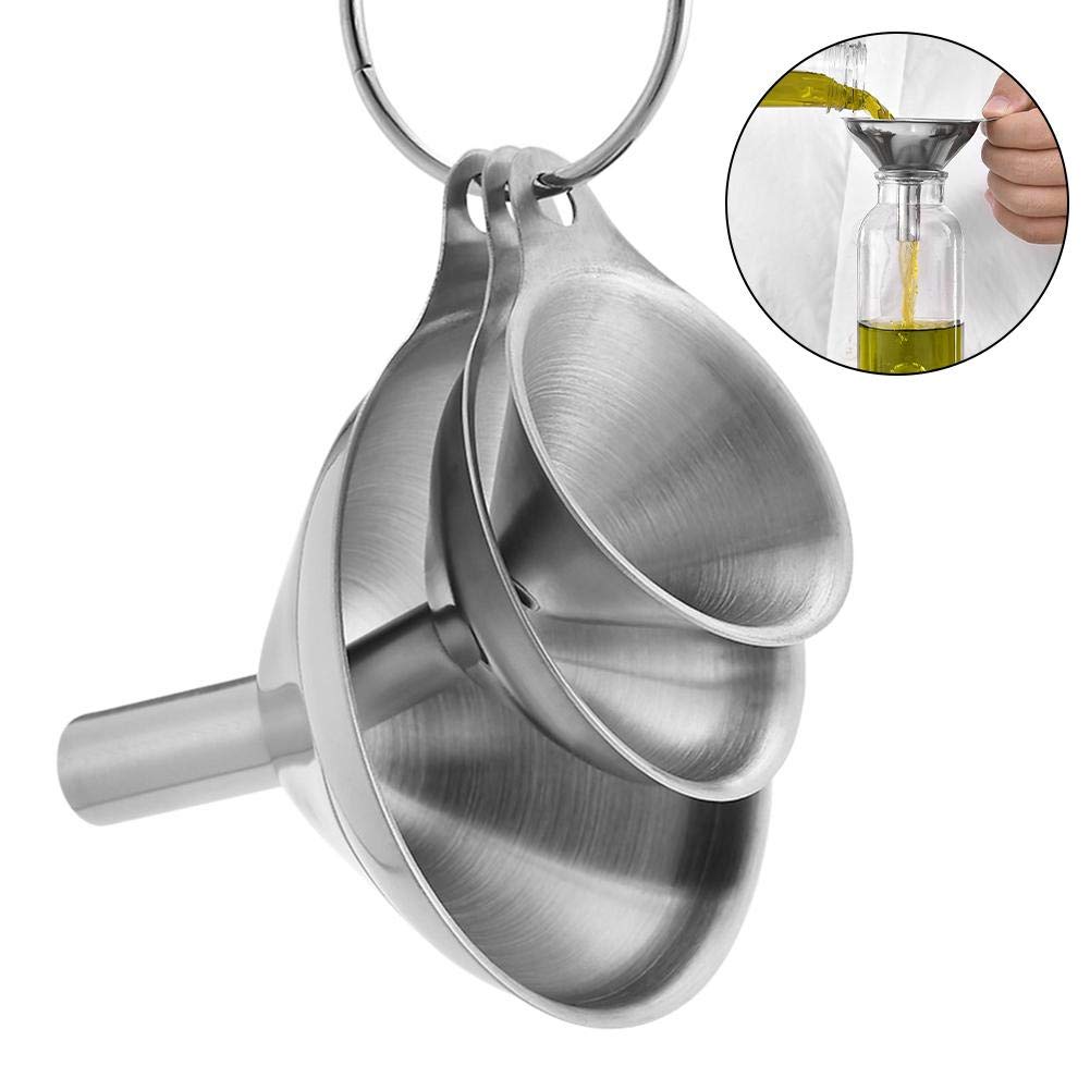 YEVIOR 3in1 metal funnels medium-mouth for precise filling.