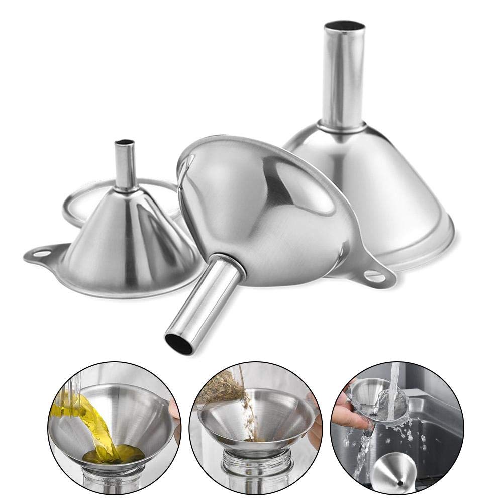 YEVIOR 3in1 metal funnels small-mouth ideal for narrow bottles.