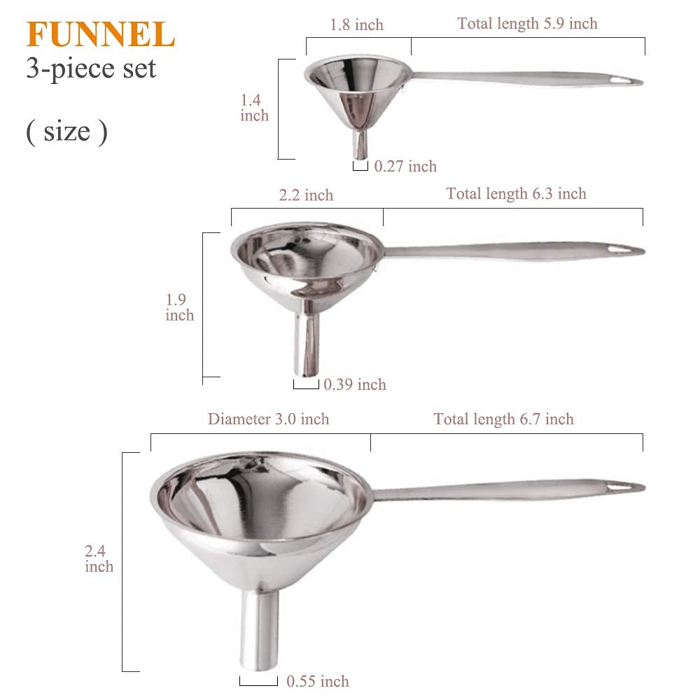 YEVIOR dishwasher-safe funnels simplify kitchen transfer and reduce spills.