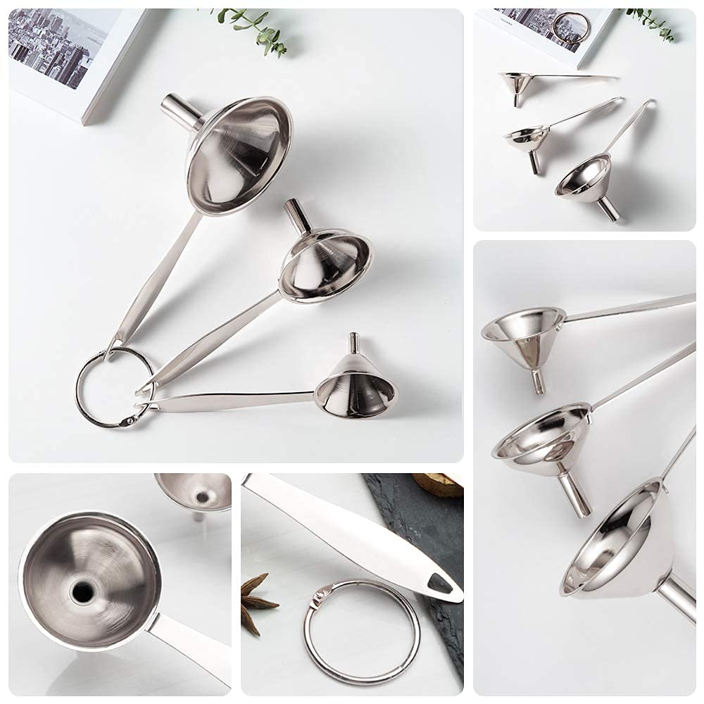 YEVIOR multi-use funnels for oils, spices, and powders.