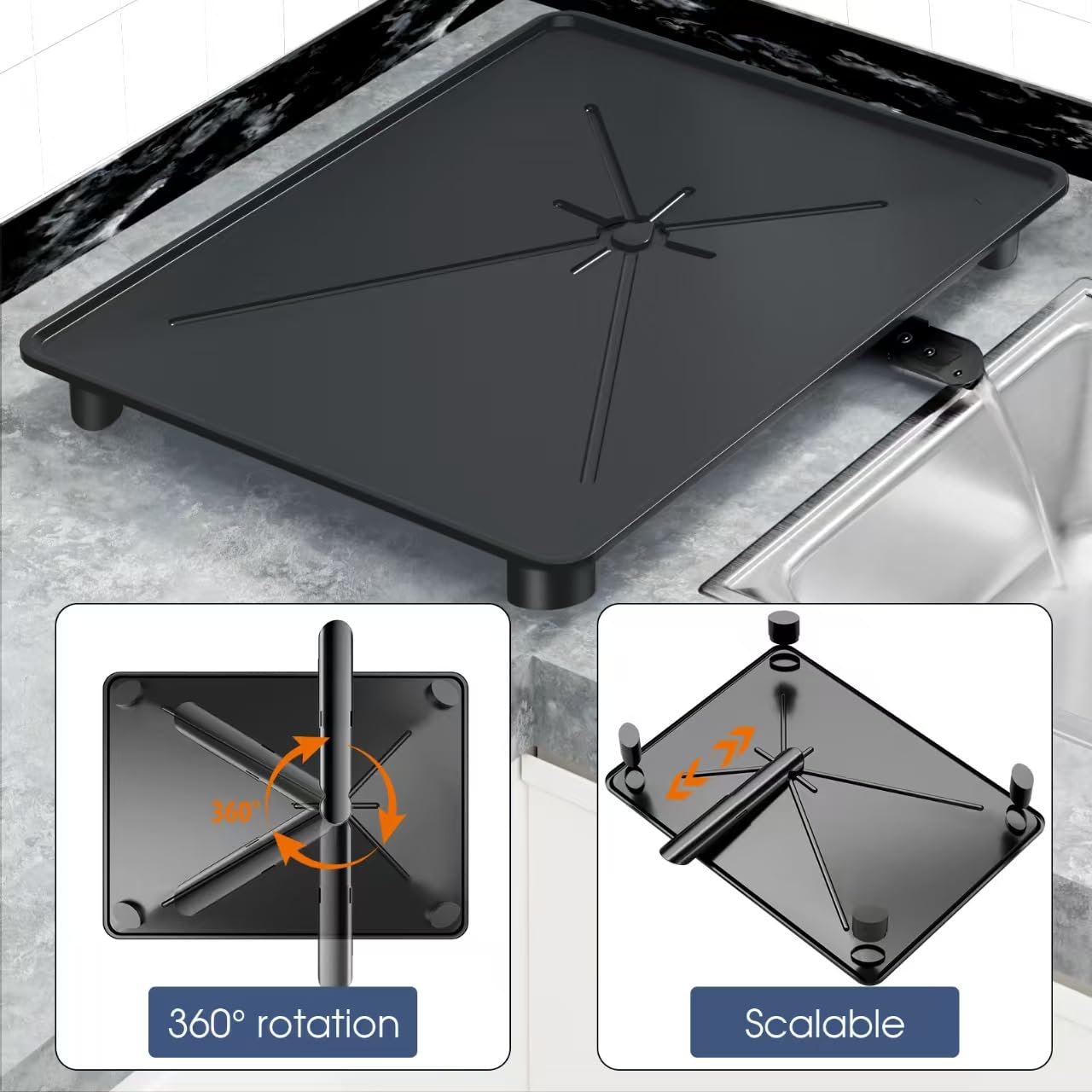 YEYPOP 360-degree drainer directs water efficiently into the sink