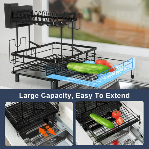 YEYPOP PS-material drainboard keeps moisture contained and is easy to wipe clean.