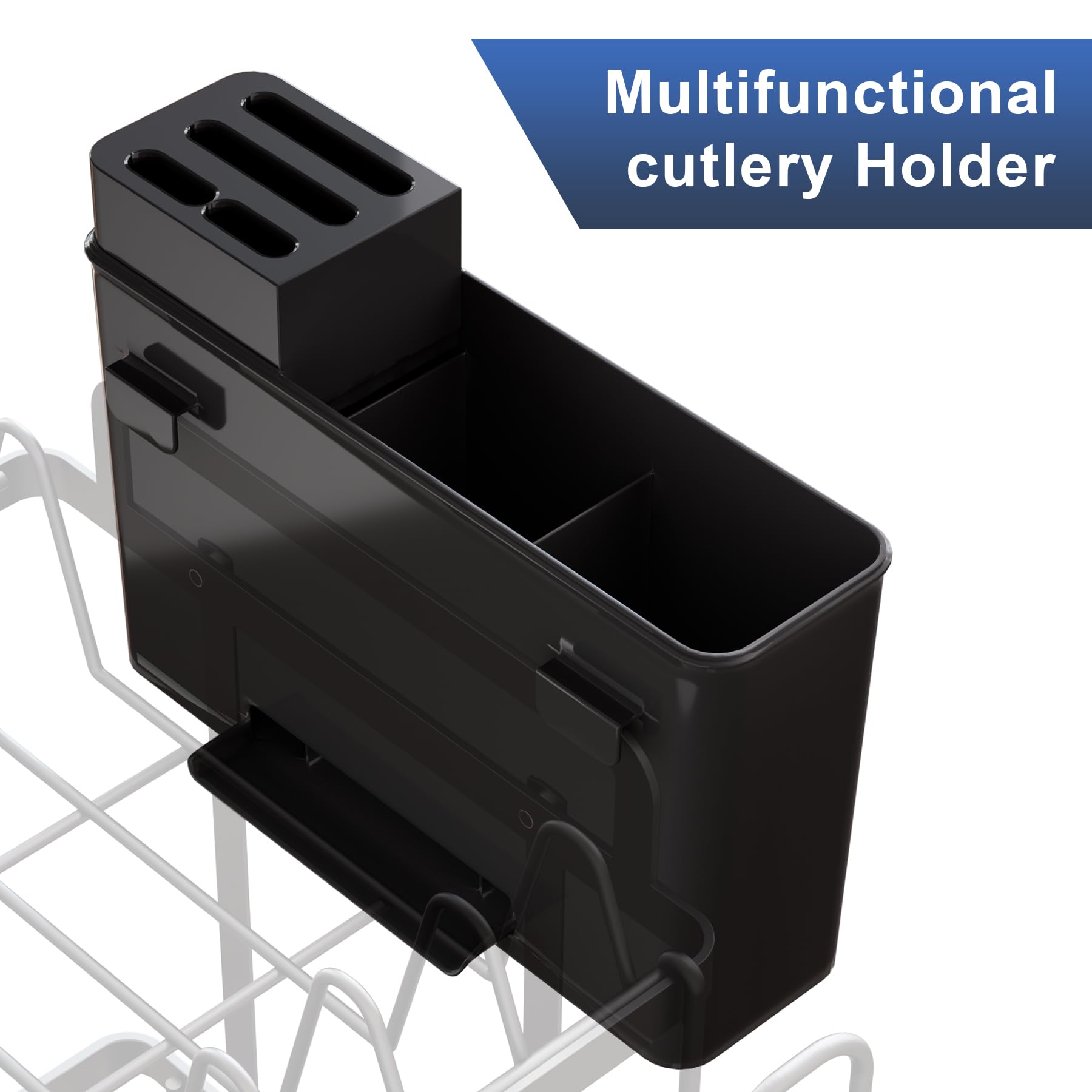 YEYPOP large-capacity rack holds plates, bowls, cutting boards, and cups with efficiency.