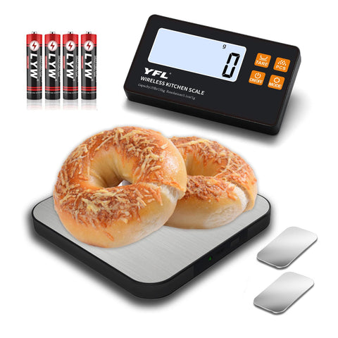YFL wireless kitchen scale with detachable display for precise, hands-free measuring.