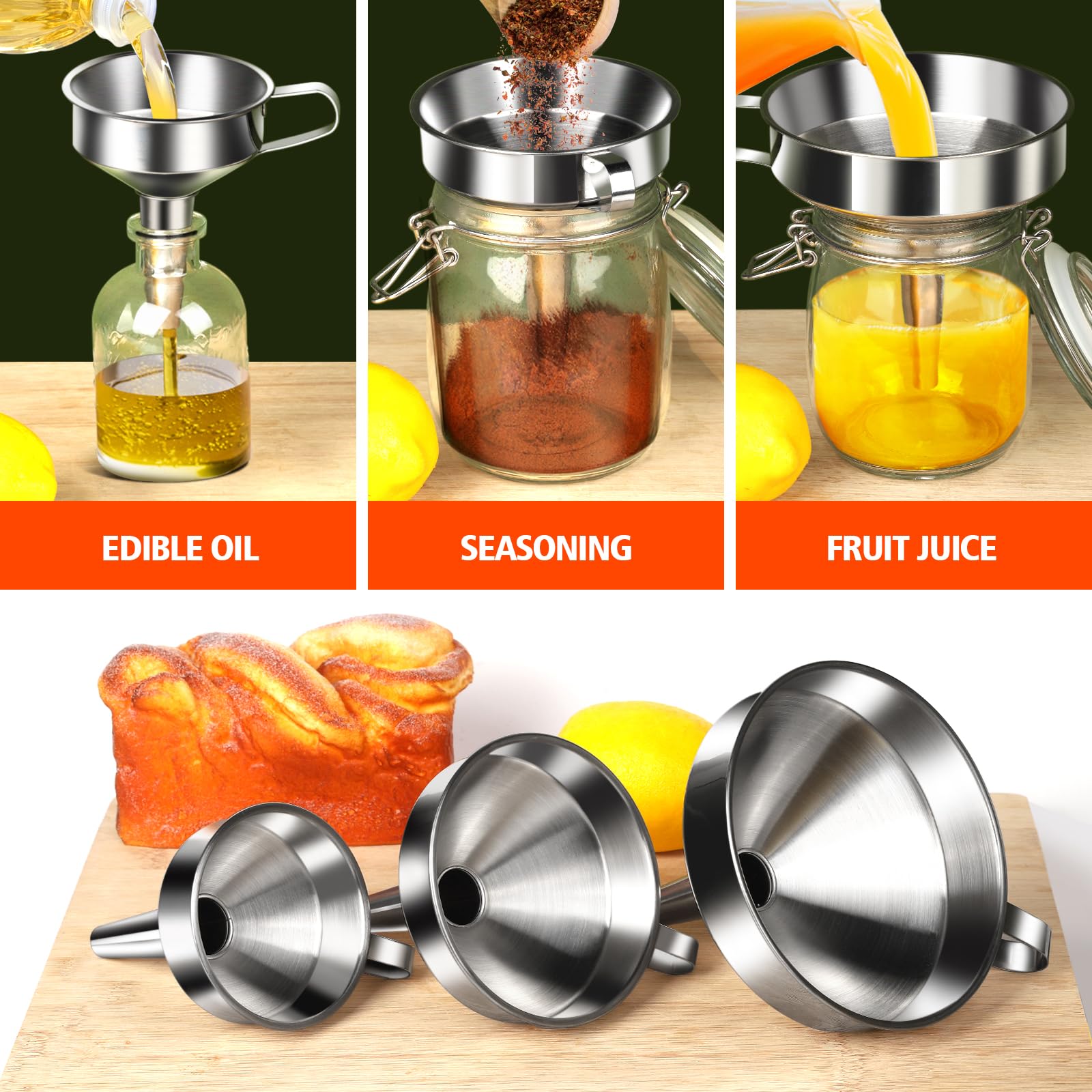 Removable strainer for YGDZ funnel set helps filter sediment during pouring.
