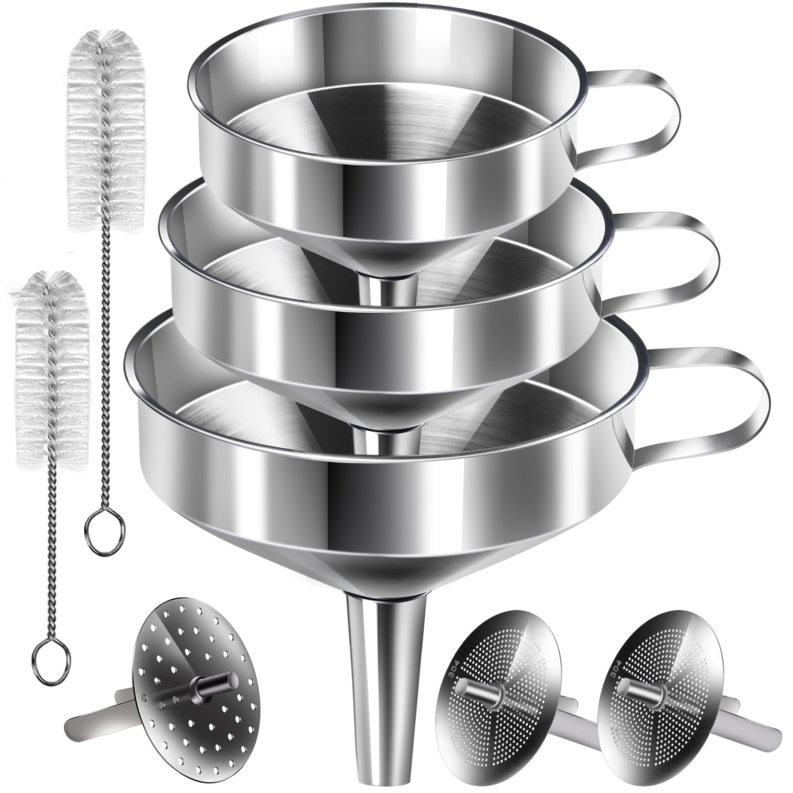 YGDZ stainless steel funnel with wide mouth for rapid pouring and large capacity.