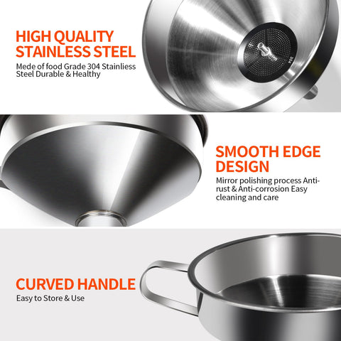 YGDZ small stainless steel funnel perfect for spices and essential oils.