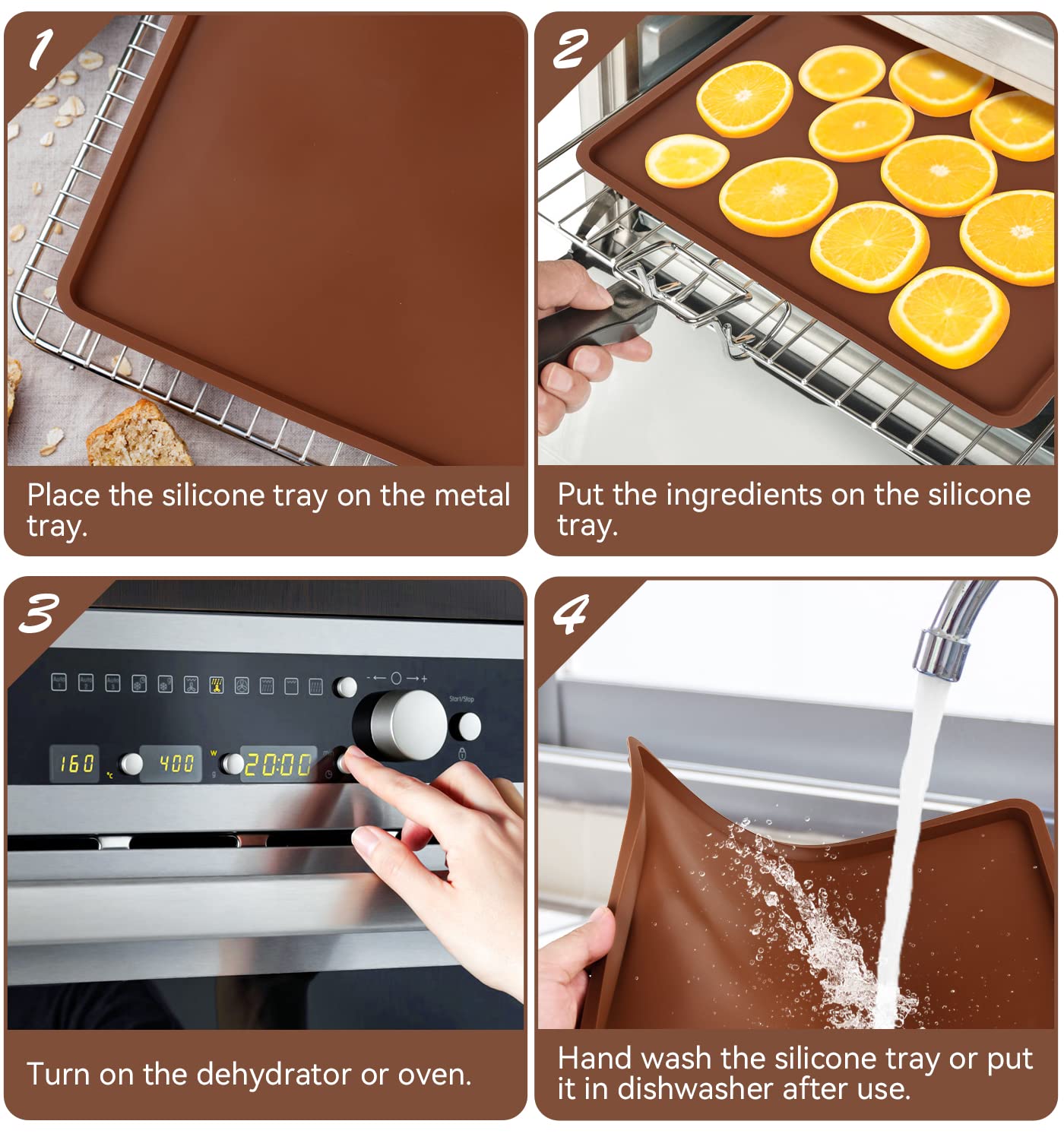 YGKATING dishwasher-safe silicone trays for versatile drying