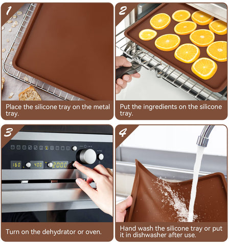 YGKATING dishwasher-safe silicone trays for versatile drying