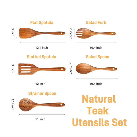 Yhendelion teak salad fork ready to toss and serve crisp greens