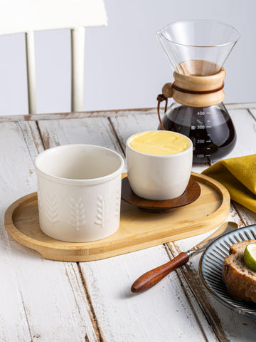 YHOJOY butter crock compact design on dining tray