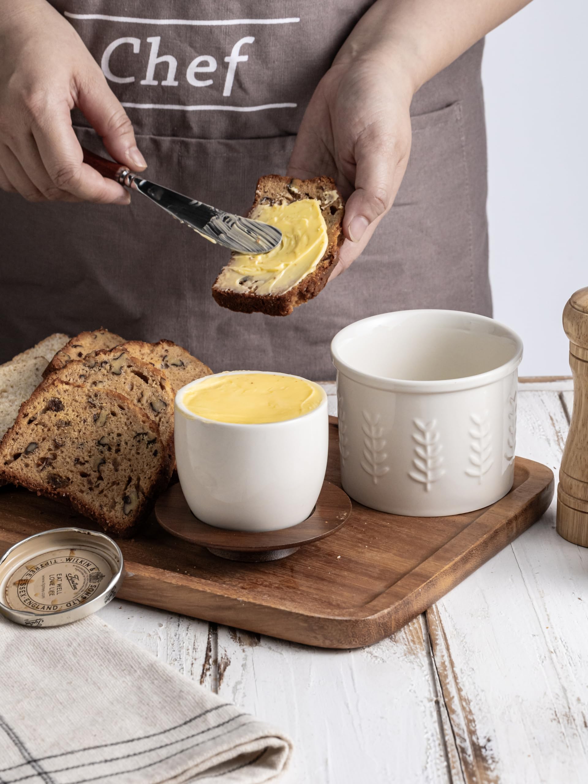 YHOJOY butter crock water-seal action keeps freshness sealed