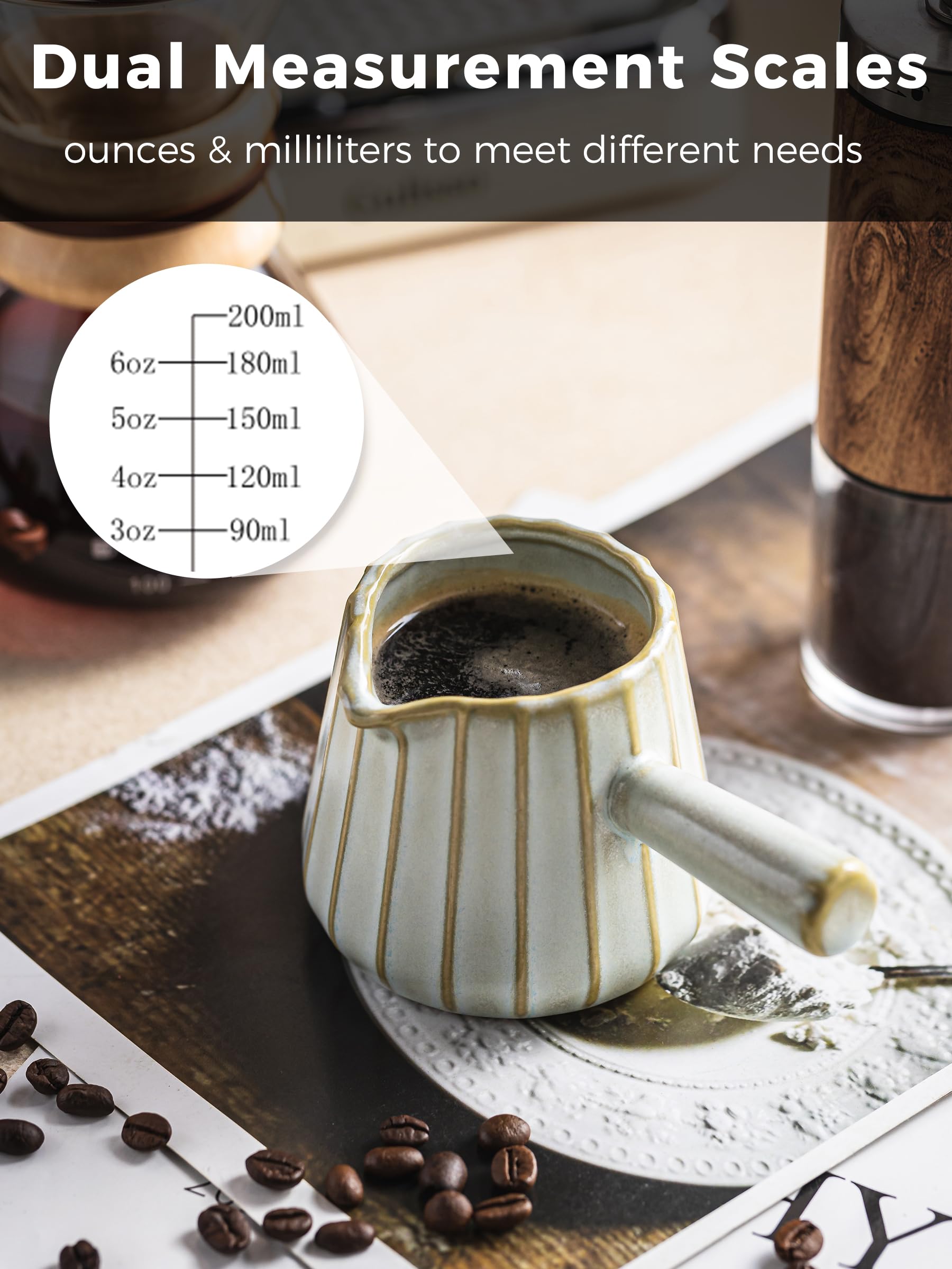 YHOJOY 6 oz capacity espresso cup ideal for two shots.